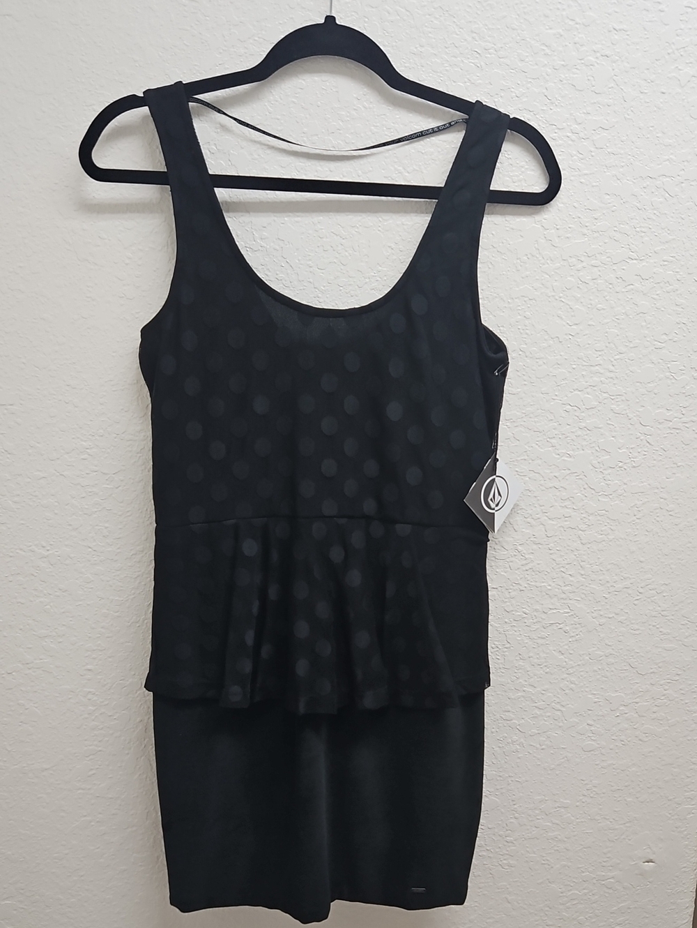 Volcom Black Polka Dot Tank Dress Sz Medium NWT